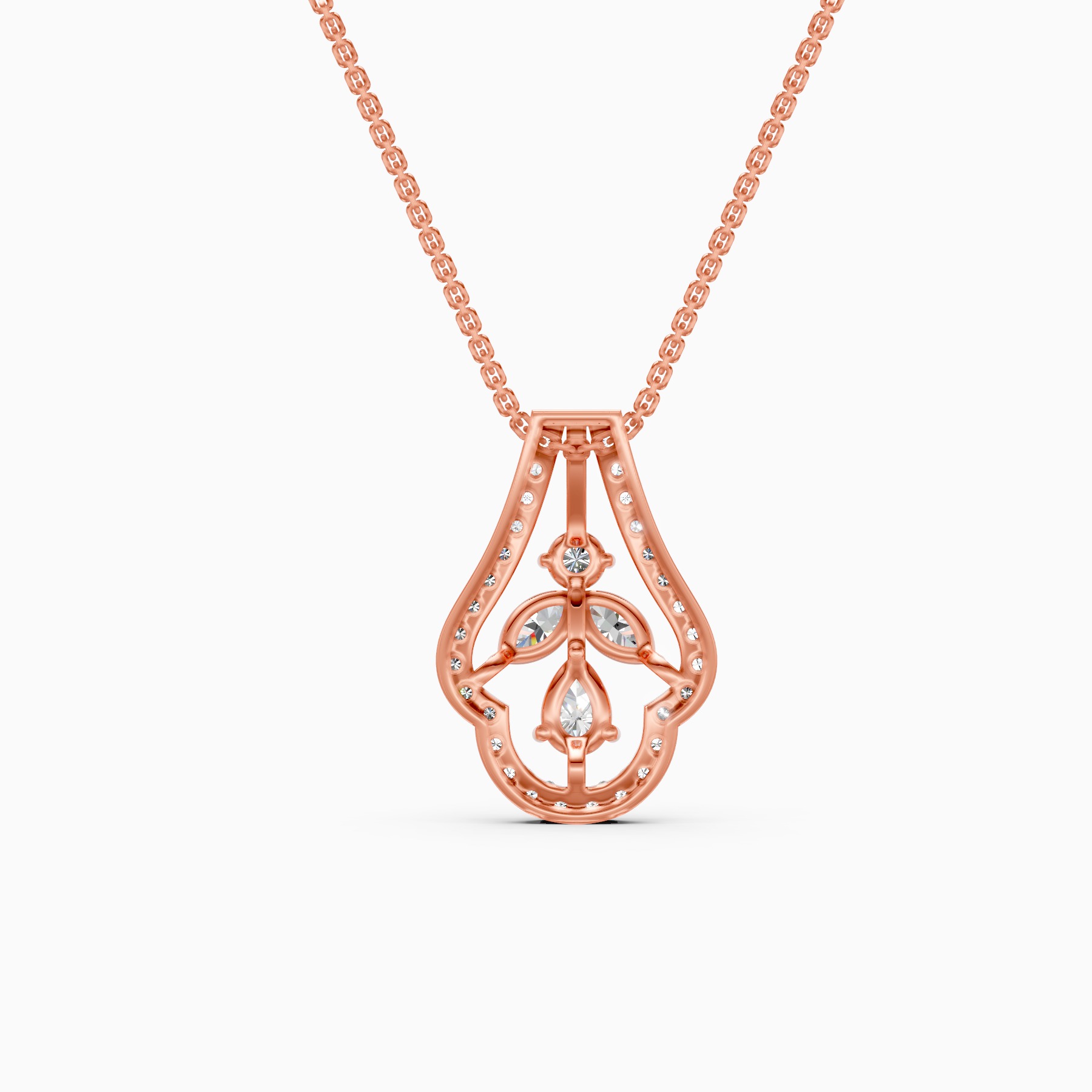 Designer Floral Lab Grown Diamond Pendant Necklace